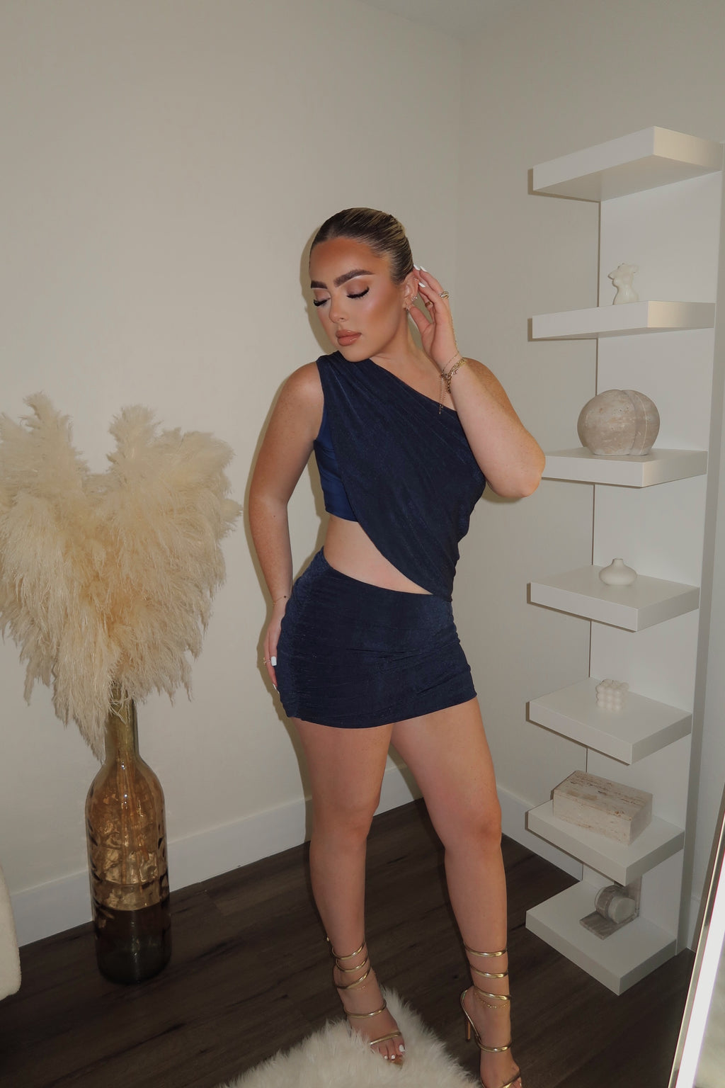 Lunar Elegance Mini Dress