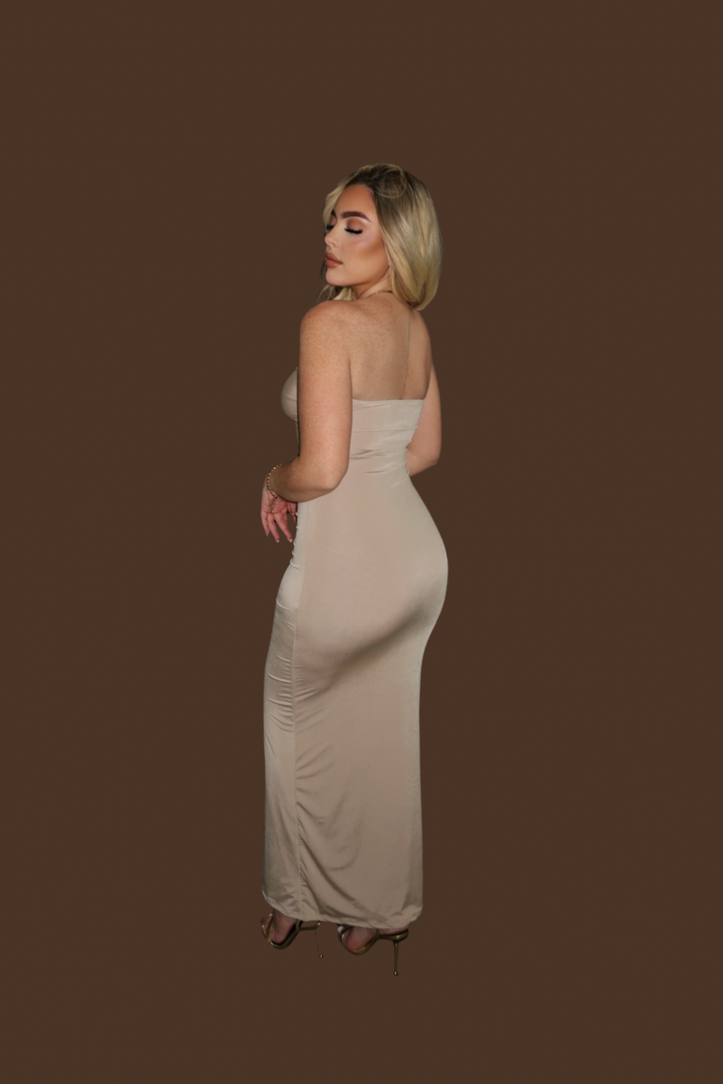 Sculpted Sand Maxi Dress