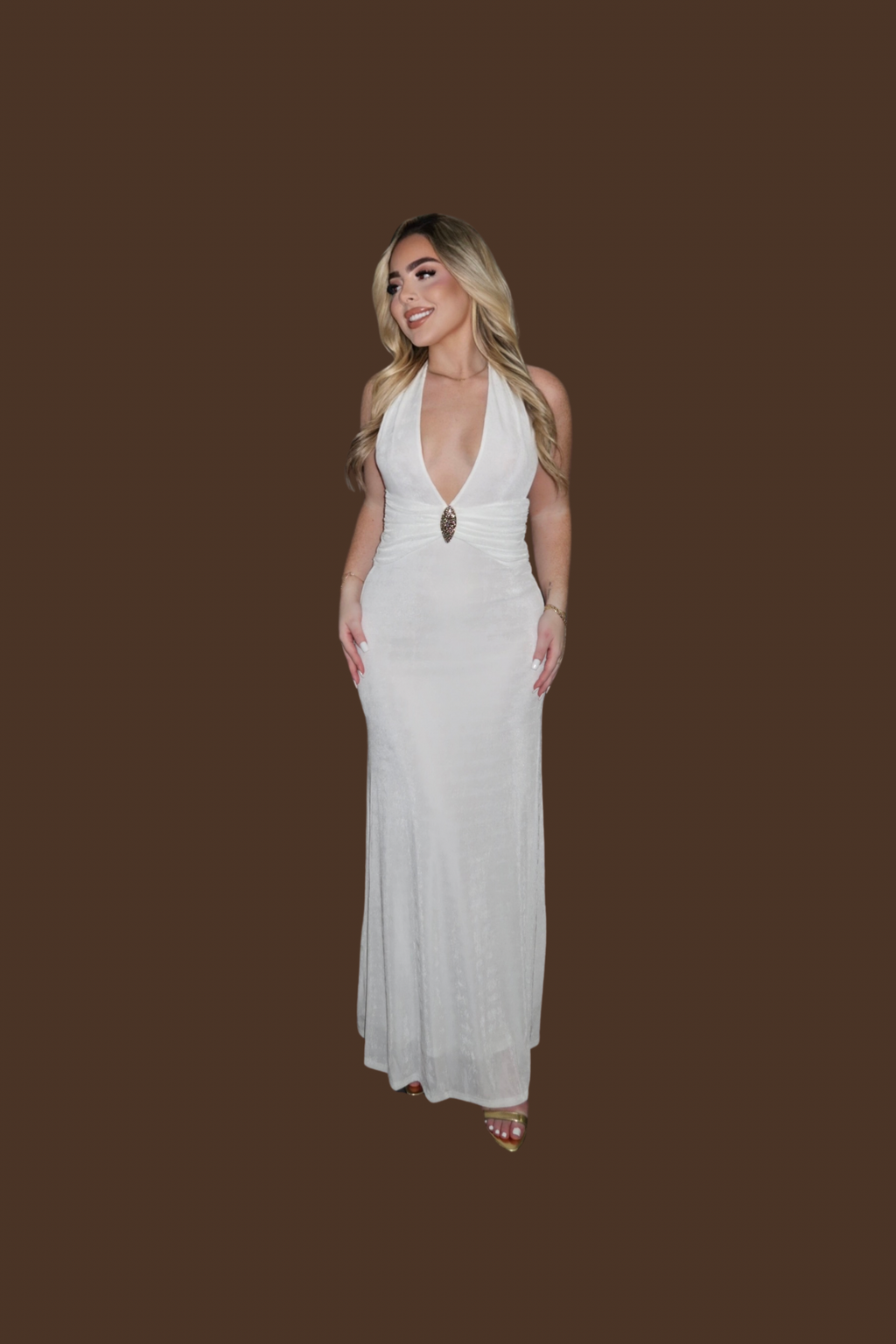 Pearl Drape Maxi Dress